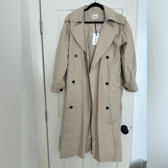 NWT LE CAPSOLE Organic Cotton Oversized Trench Coat - Picture 4 of 8